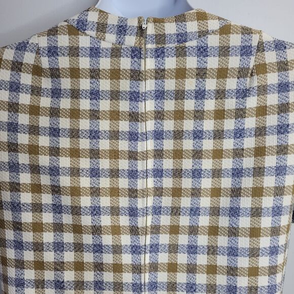 VINTAGE 70s plaid two piece shift dress and matching blazer XL - Picture 11 of 17